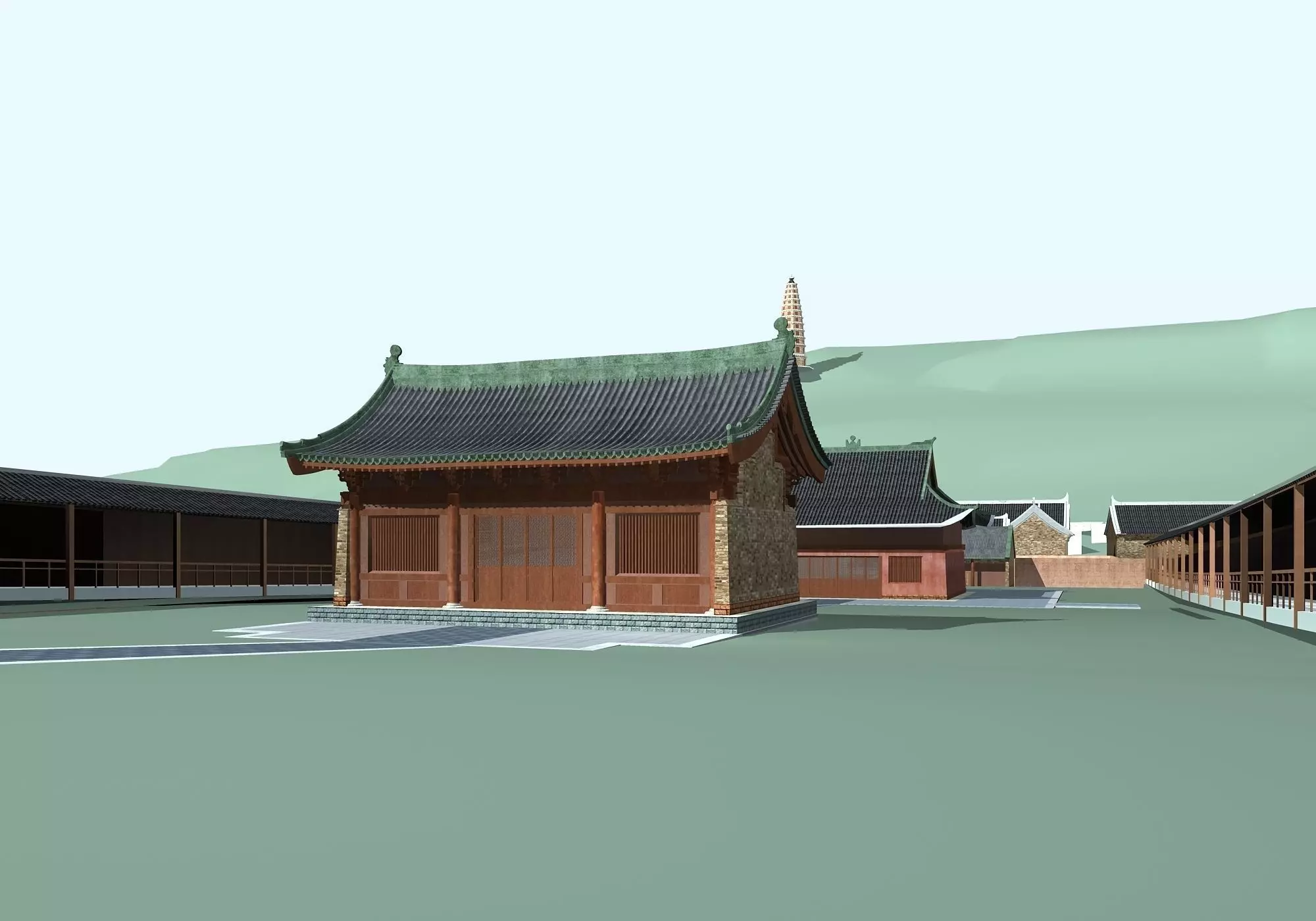 Chinese Style Architecture 3D model_0
