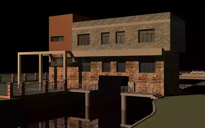 Architecture house near river