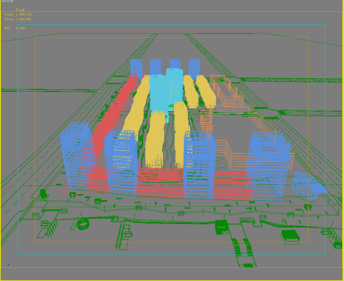 Architecture city near water 3D model_1