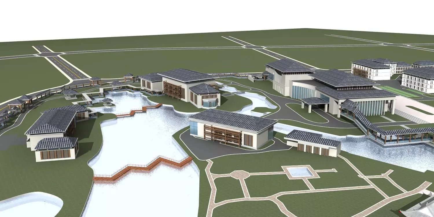 Chinese Style Architecture 3D model_0