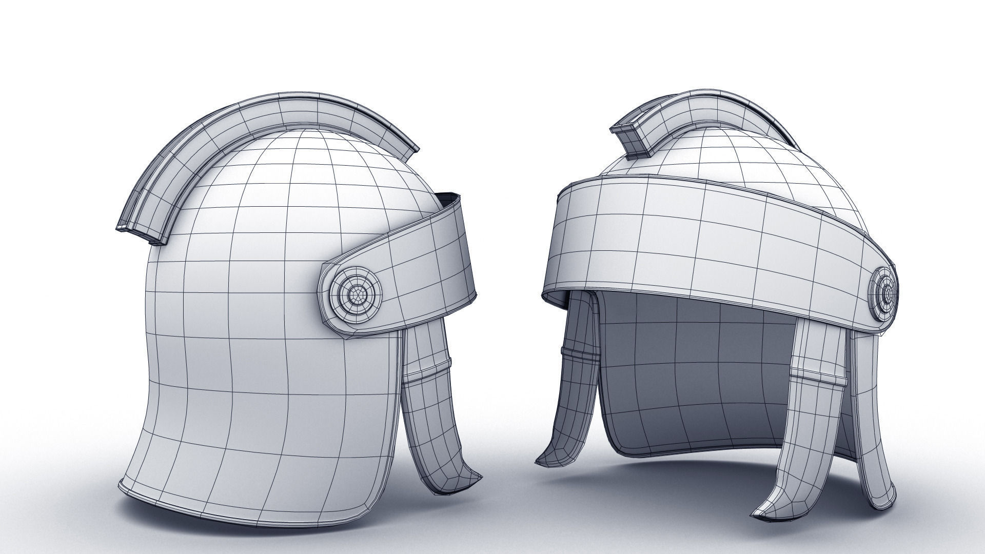 Spartan and Roman Helmet 3D model_2