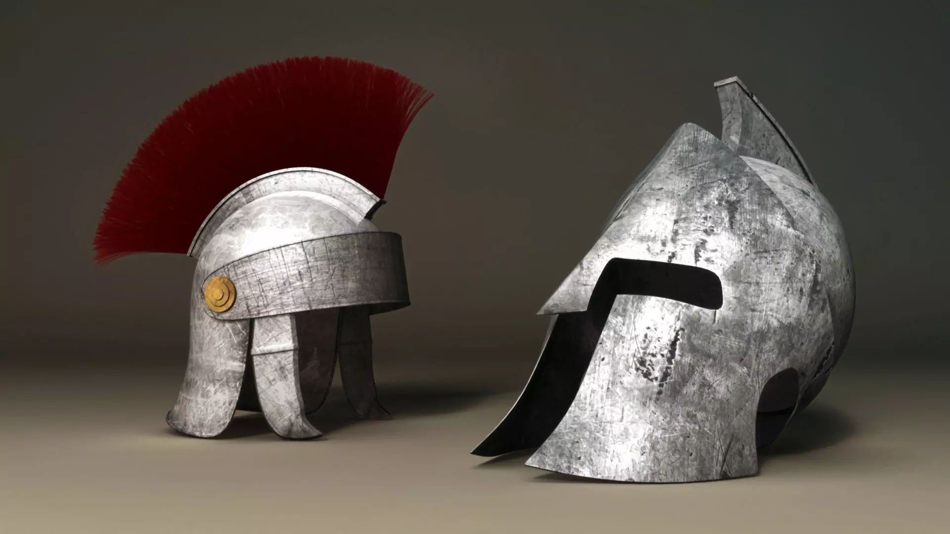 Spartan and Roman Helmet 3D model_0