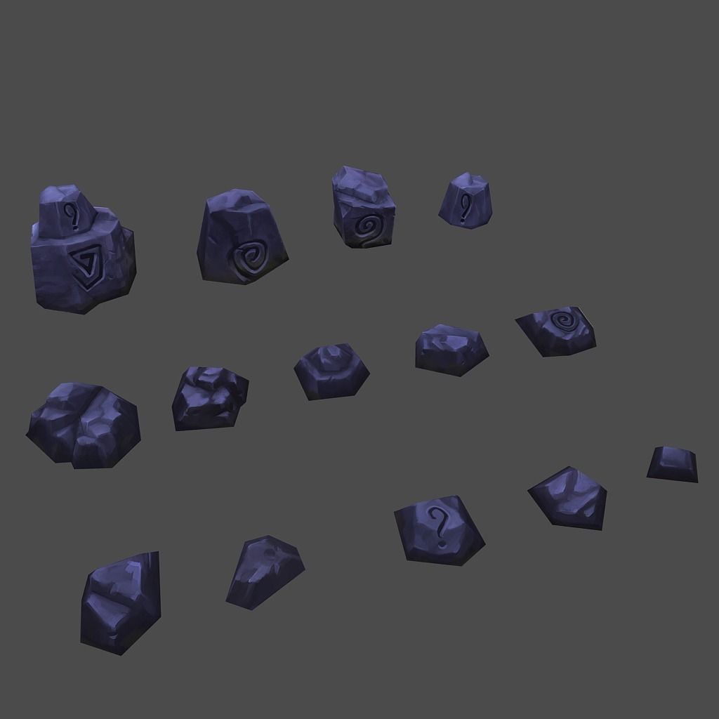 Low Poly Cemetery Halloween Set Low-poly 3D model_6
