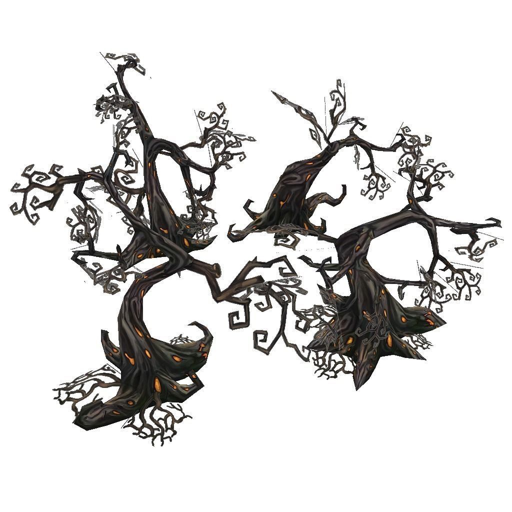 Low Poly Cemetery Halloween Set Low-poly 3D model_3