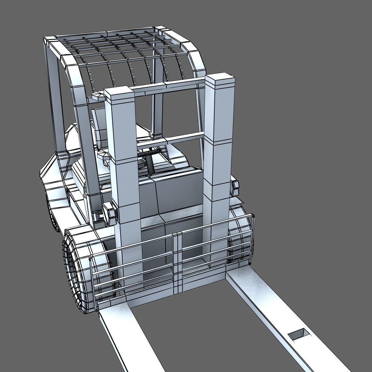 Hight Lift Truck LowPoly 3D model_13
