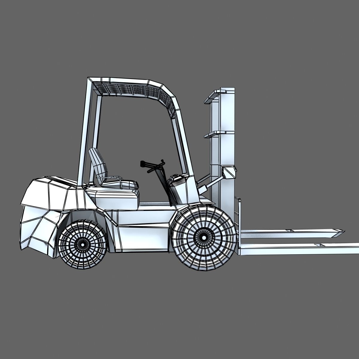Hight Lift Truck LowPoly 3D model_12
