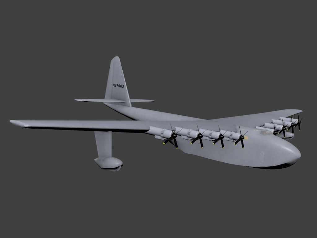 Hughes H-4 Hercules Spruce Goose Free low-poly 3D model_0