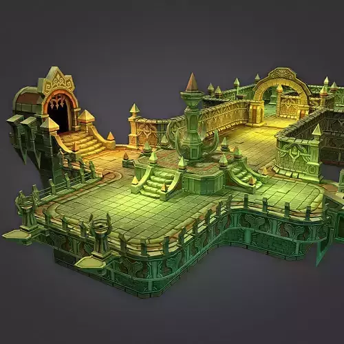 Cloudy Dungeon Low-poly 3D model
