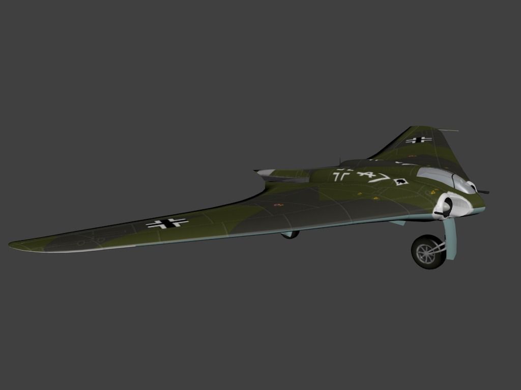 Horten Ho IX Free low-poly 3D model_0