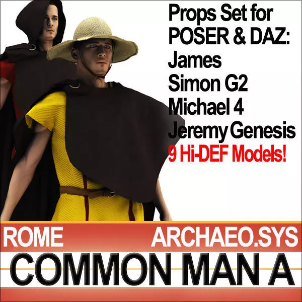 Roman Common Man A Props Poser Daz 3D model
