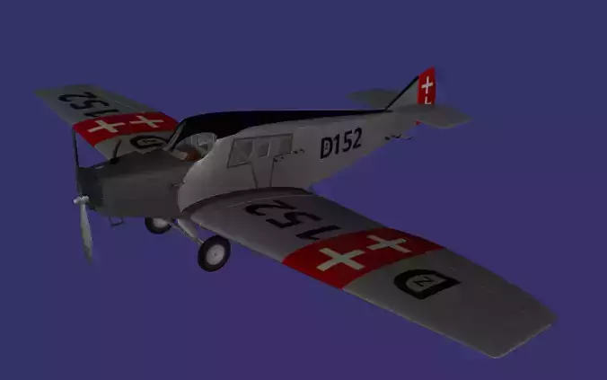 Junkers F 13 Free low-poly 3D model