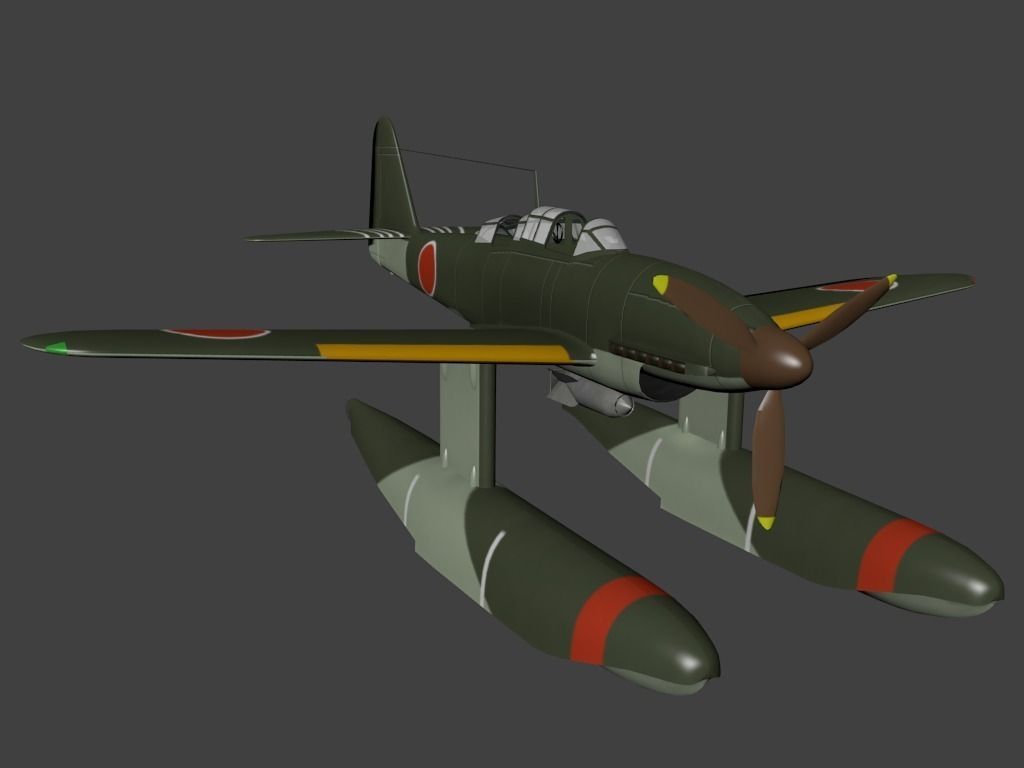 Aichi M6A Seiran Free low-poly 3D model_0