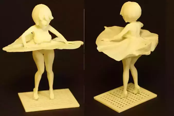 Skirt Blow-Up Anime Miniature 3D print model