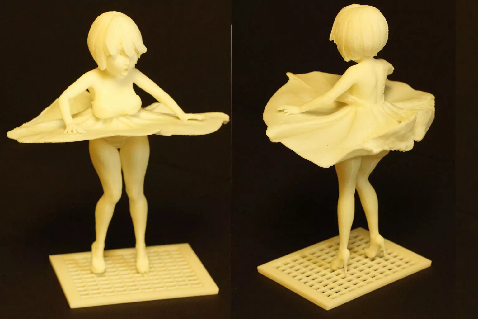 Skirt Blow-Up Anime Miniature 3D print model_0