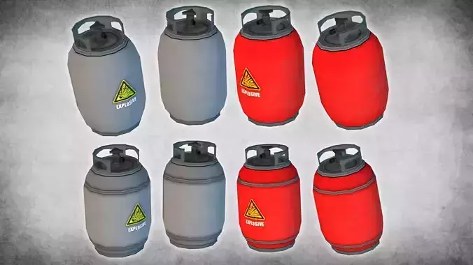Propane Tanks Low-poly 3D model