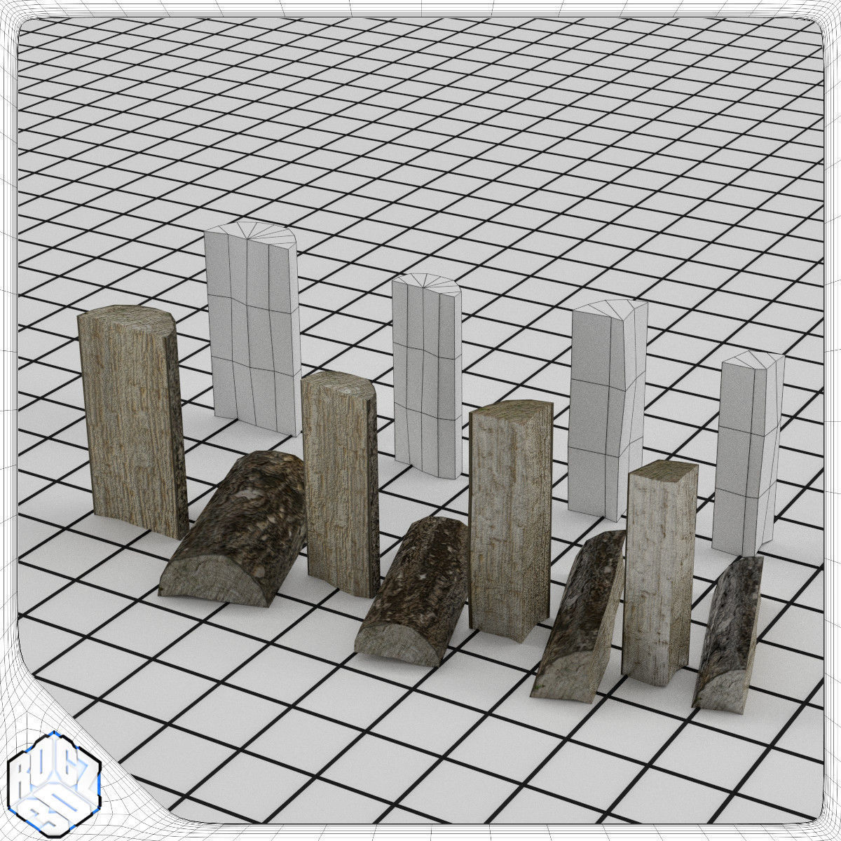 Fireplace Tool Set 3D model_8