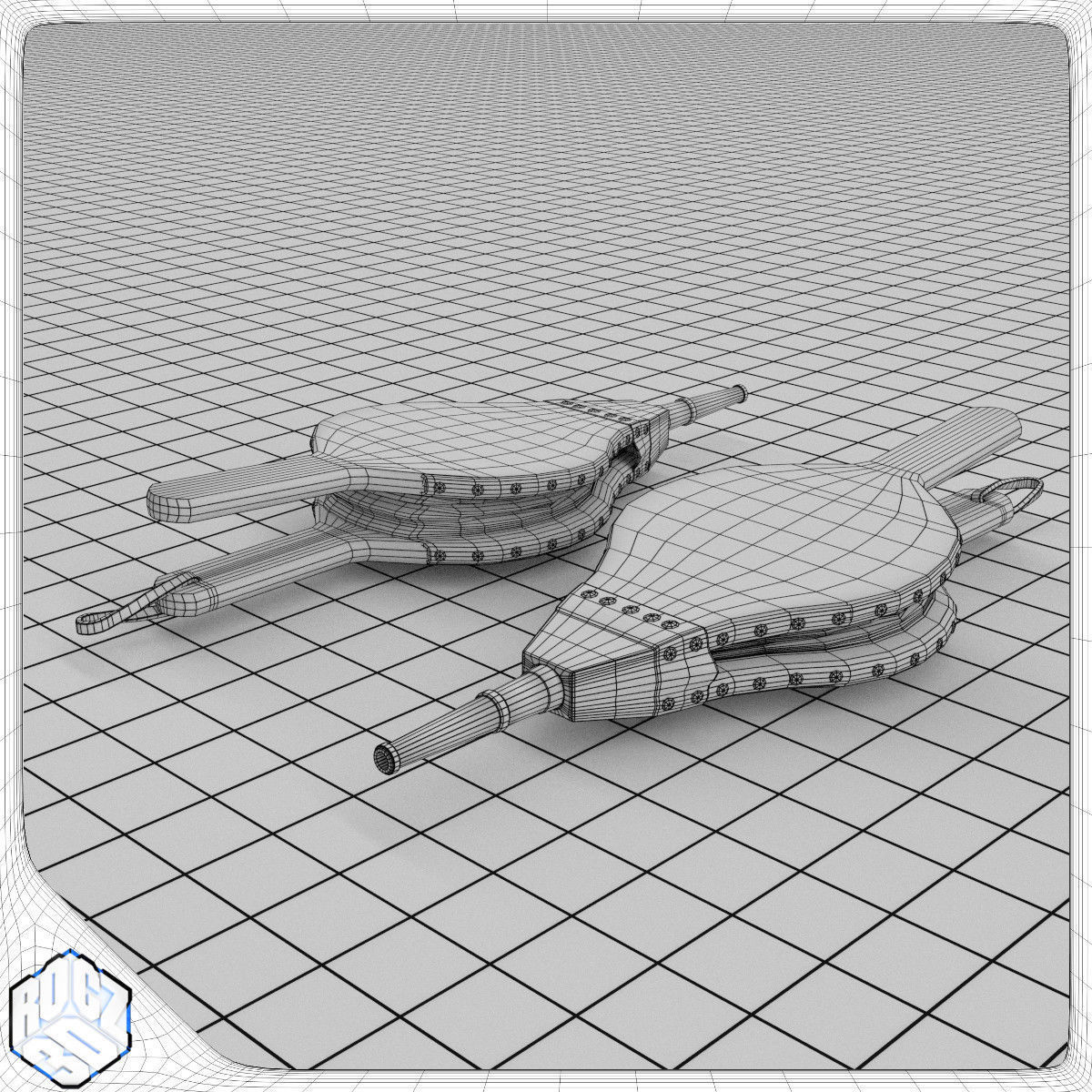 Fireplace Tool Set 3D model_7