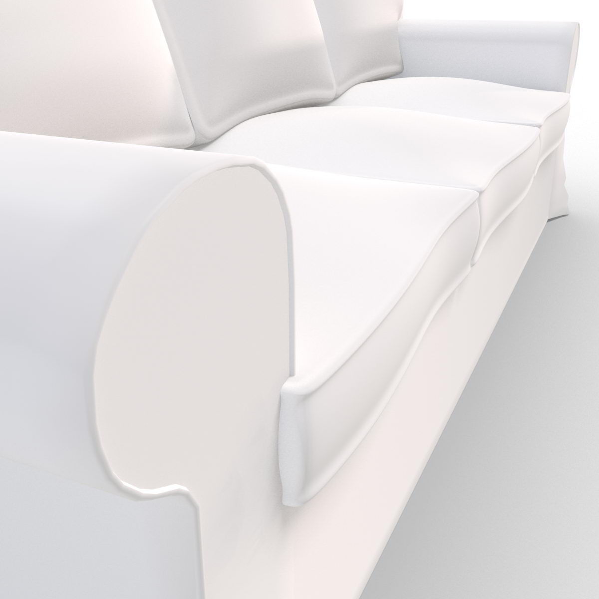 Sofa Chair 3 sides 3D model_7