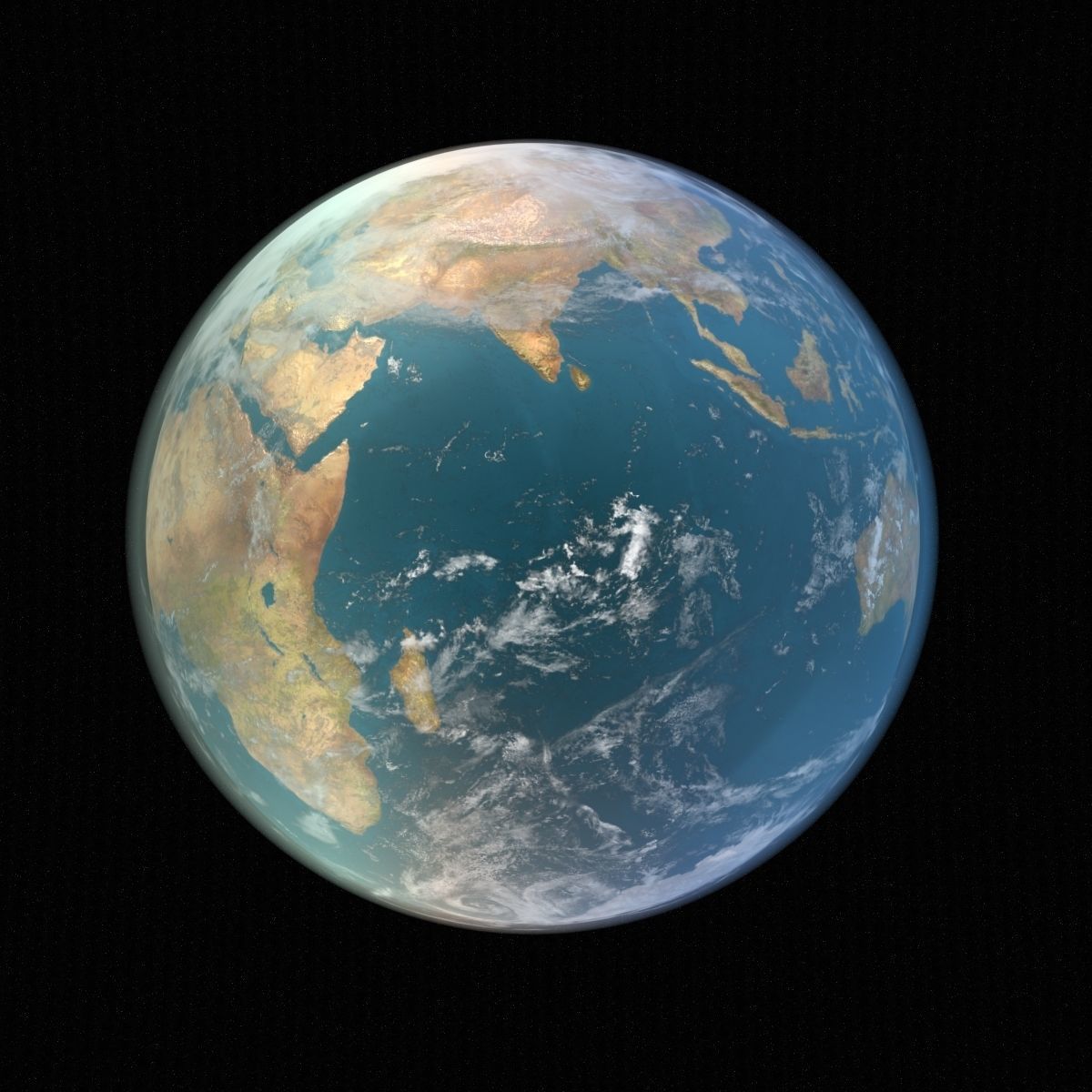 Earth from space - elements furnished 3D model_10