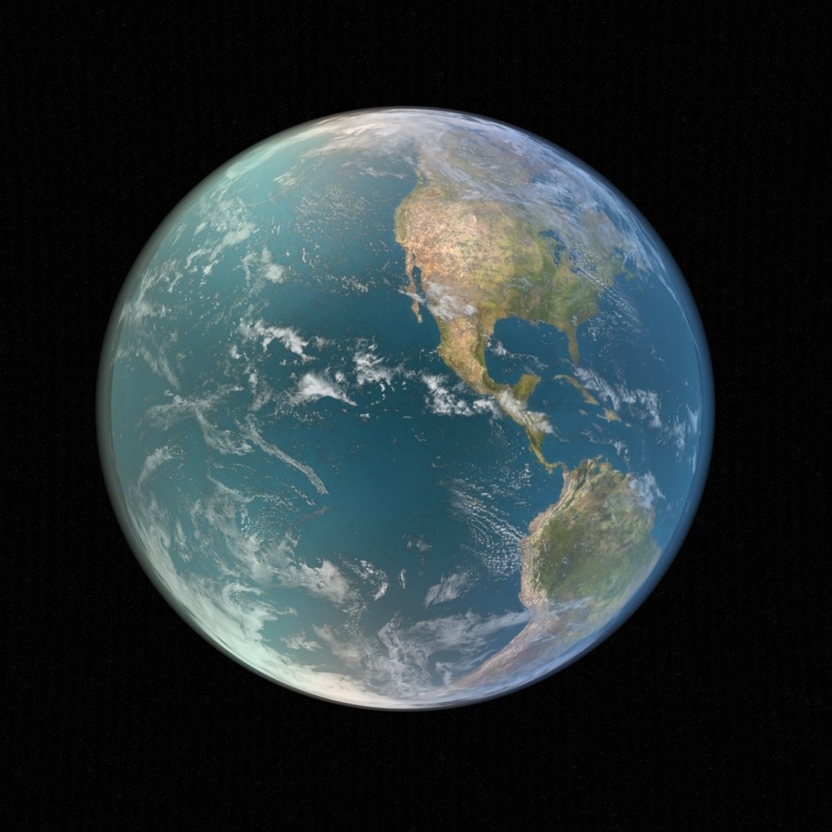 Earth from space - elements furnished 3D model_9