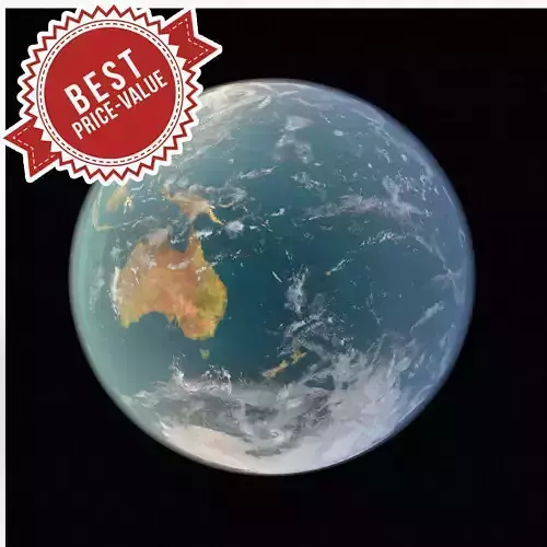 Earth from space - elements furnished 3D model