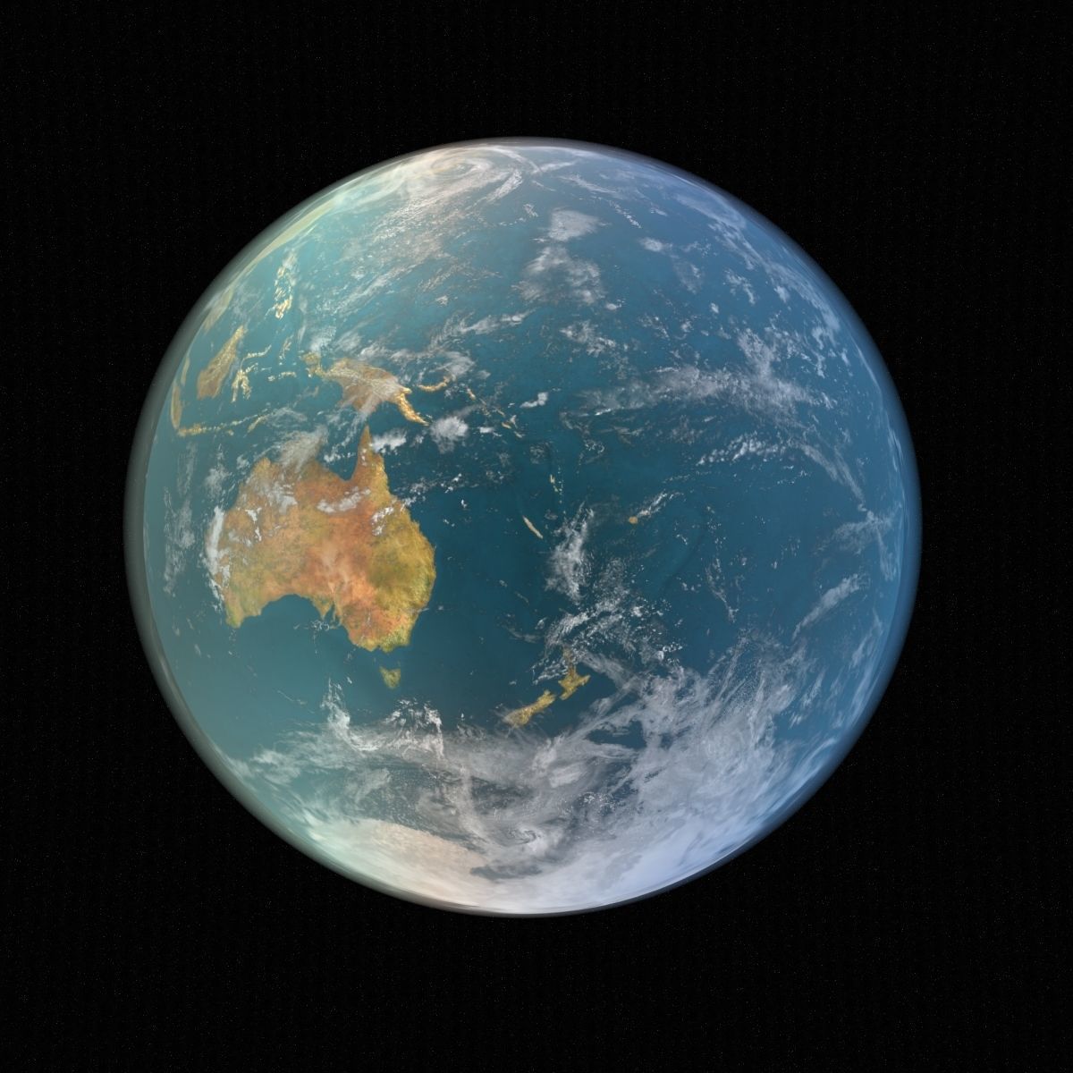 Earth from space - elements furnished 3D model_7