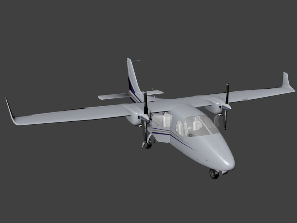 Tecnam P2006T Free low-poly 3D model_0