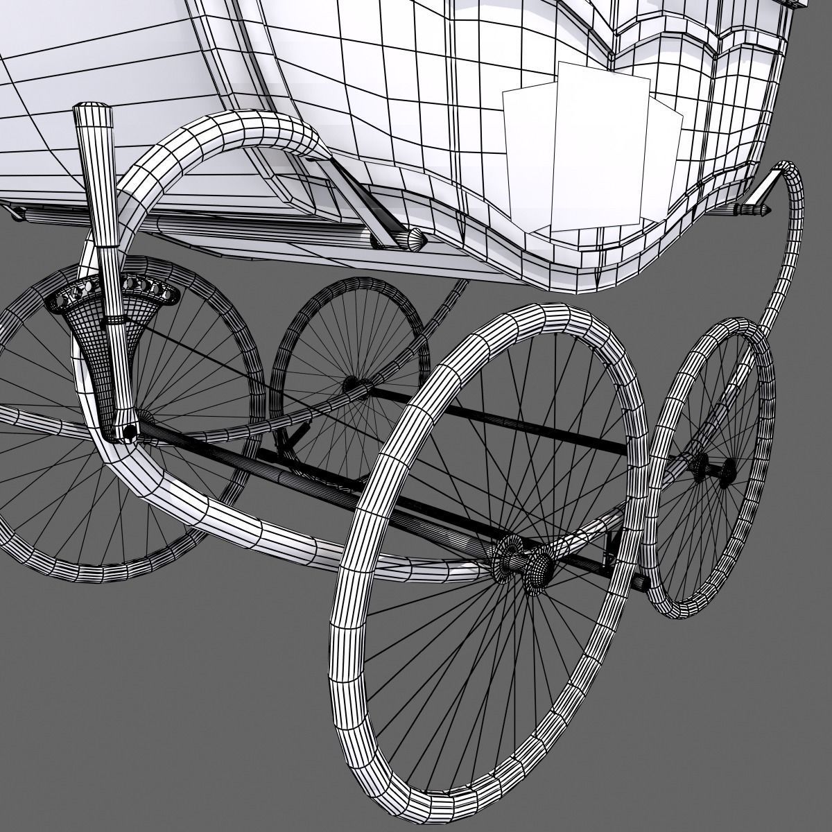 Retro stroller 3D model_12