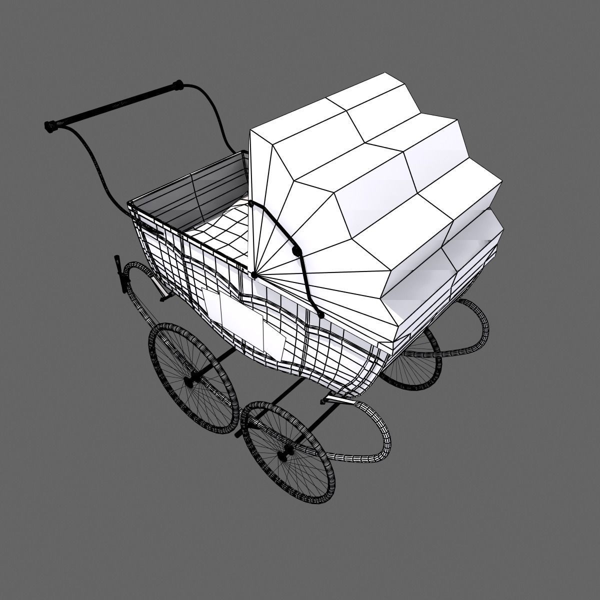 Retro stroller 3D model_15