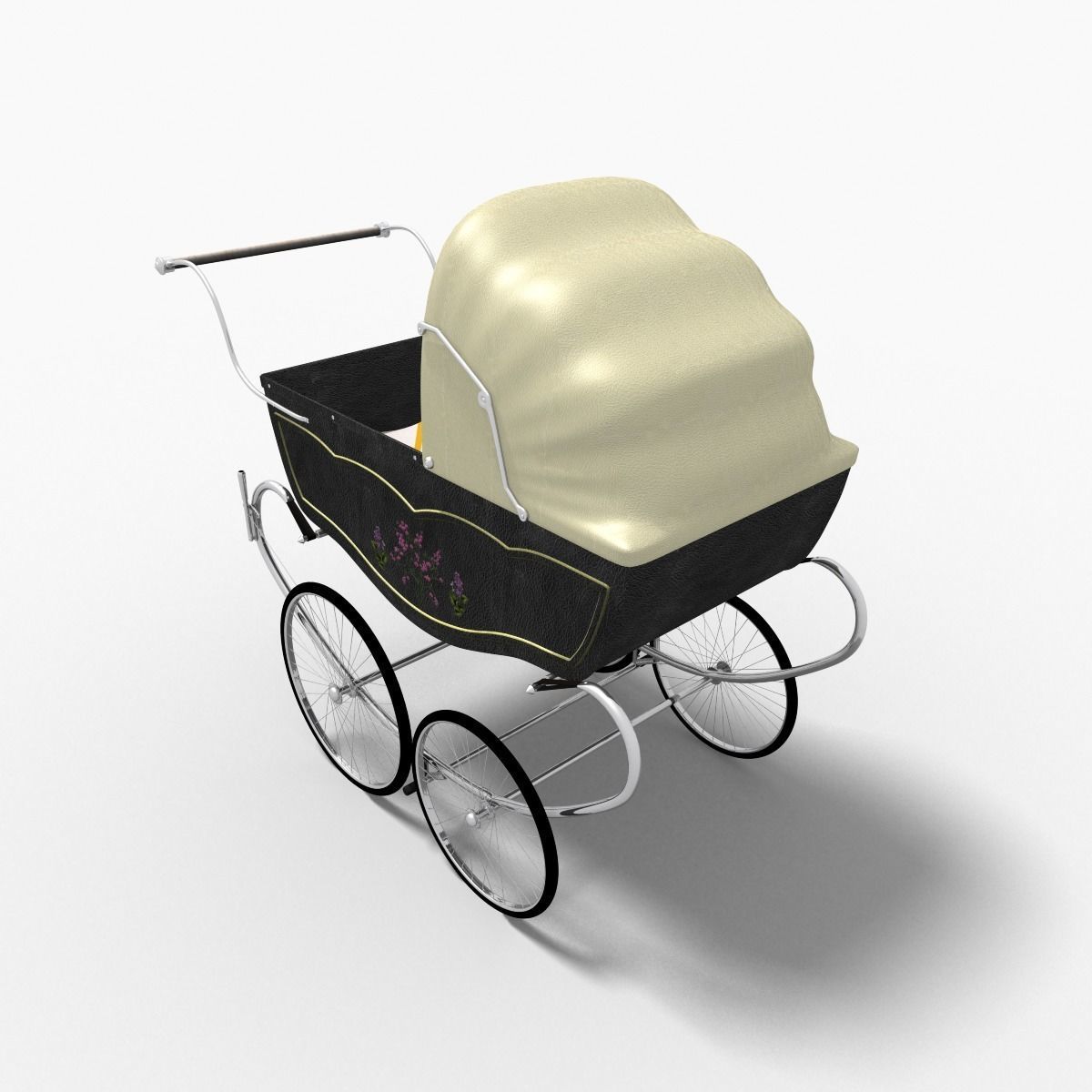 Retro stroller 3D model_8