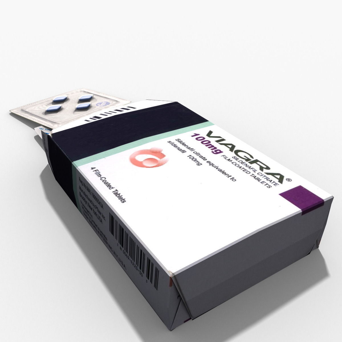 Viagra box of pills 3D model_2