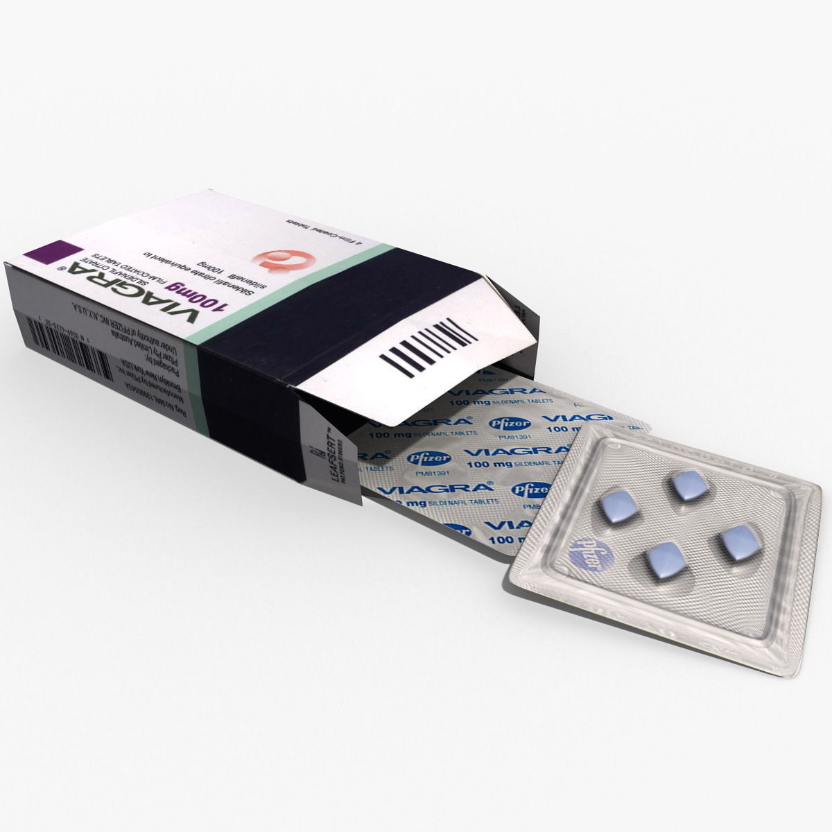 Viagra box of pills 3D model_3