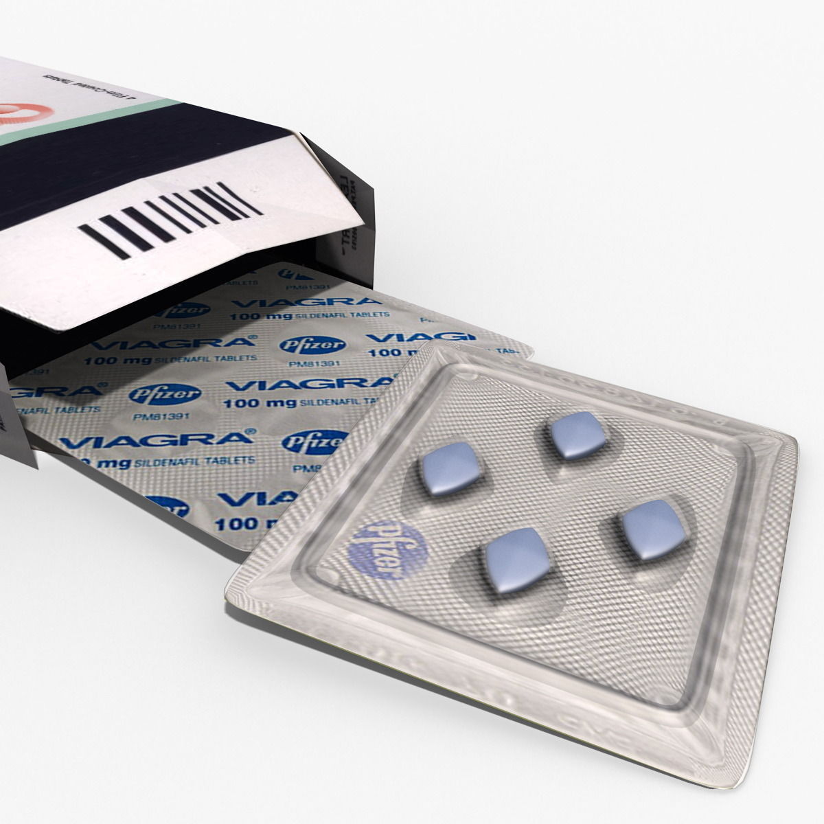Viagra box of pills 3D model_4