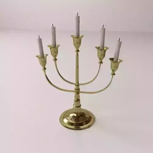 Candlestick brass candelabra with four candles
