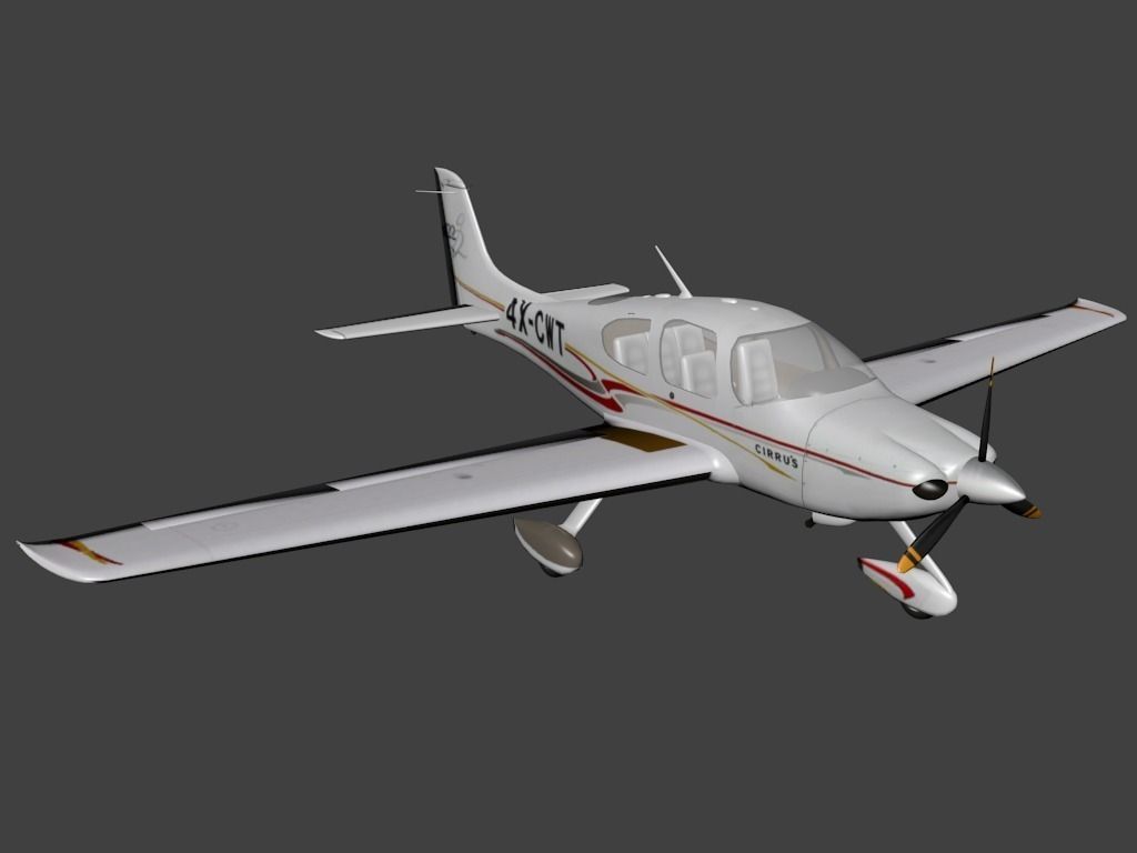 Cirrus SR22 Free low-poly 3D model_0