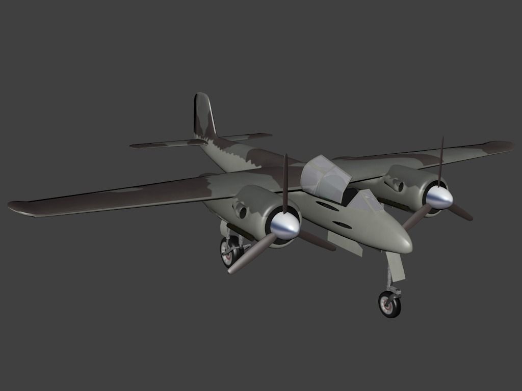 Focke Wulf Ta 154 Free low-poly 3D model_0