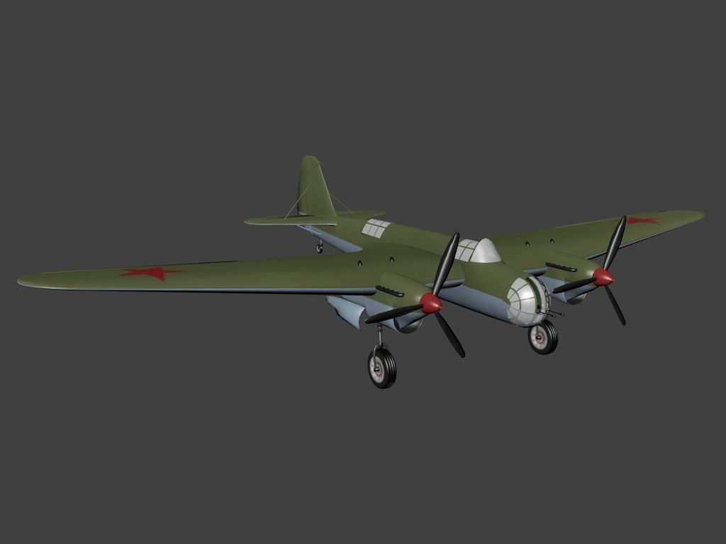 Tupolev Tu SB2Bis M103 Free low-poly 3D model_0