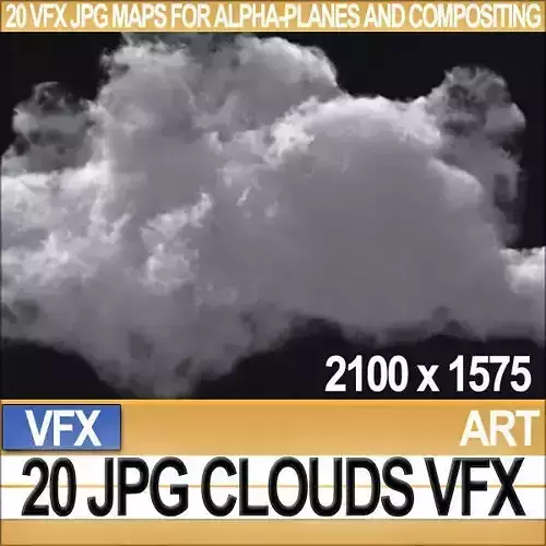 Visual FX 20 JPG Maps Clouds for Alpha-Planes Compositing