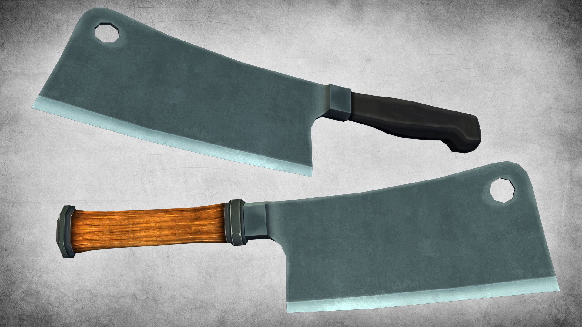 Meat Cleavers 3D Model Game ready .max .obj .3ds .fbx .dxf .dae