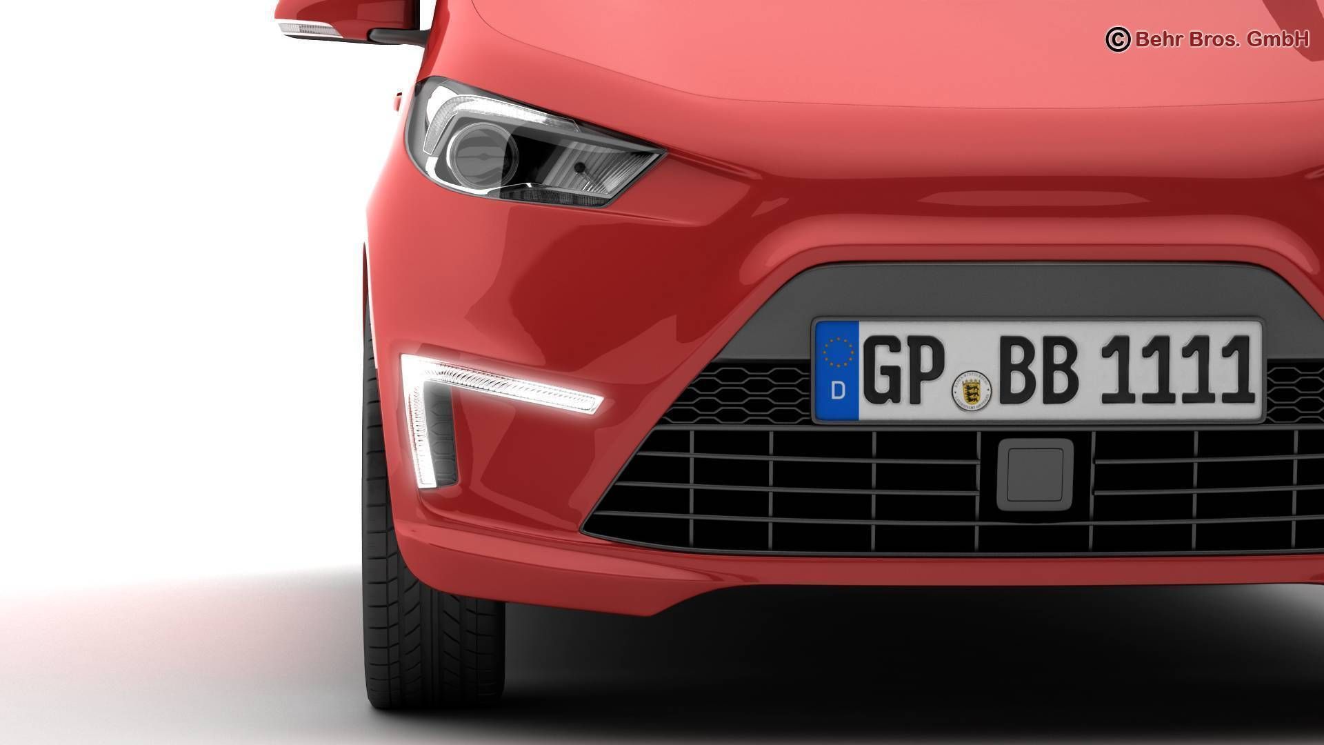 Generic City Car 3D model_7