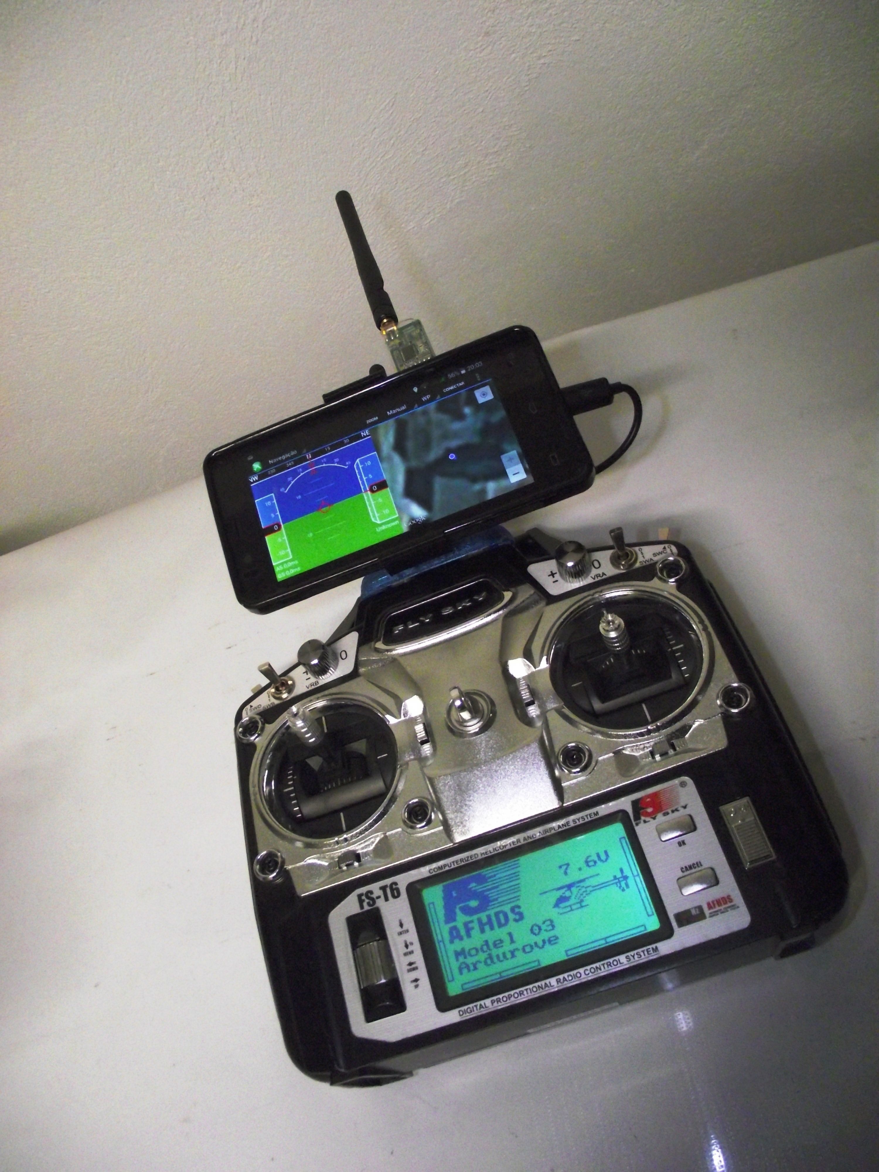 Suport for Flysky fs-t6 to phone or table 3D print model_7