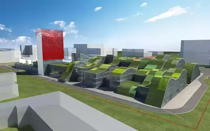 Architecture building with roof