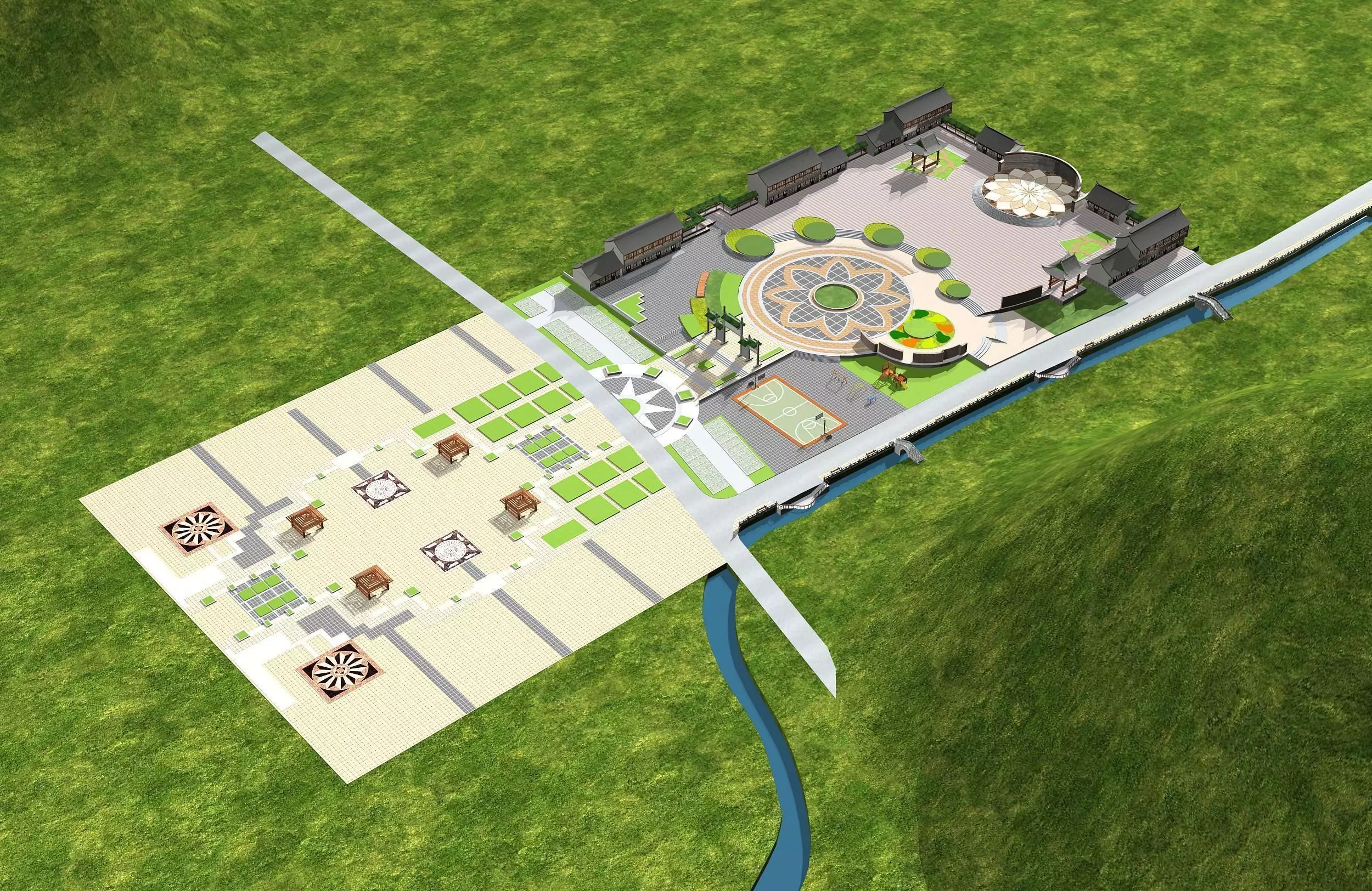 Chinese Style Architecture 3D model_0