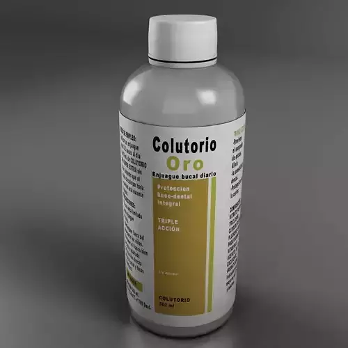 Mouthwash bottle of colutiro oro