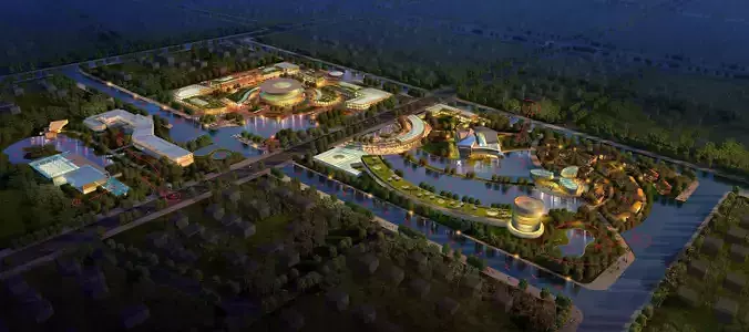 Architecture resort at night