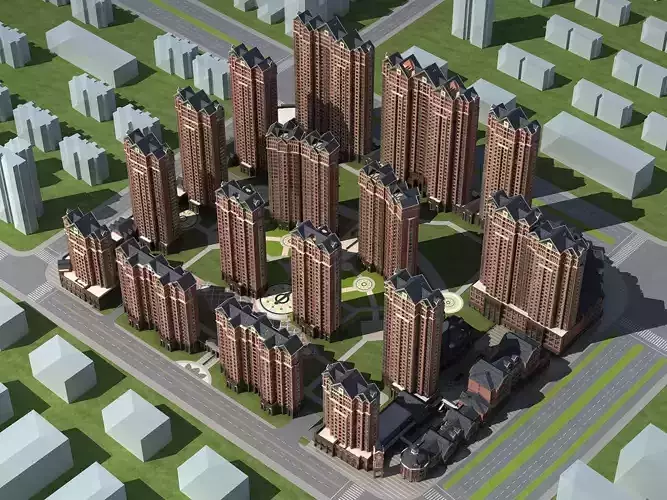 Architecture apartment building in city