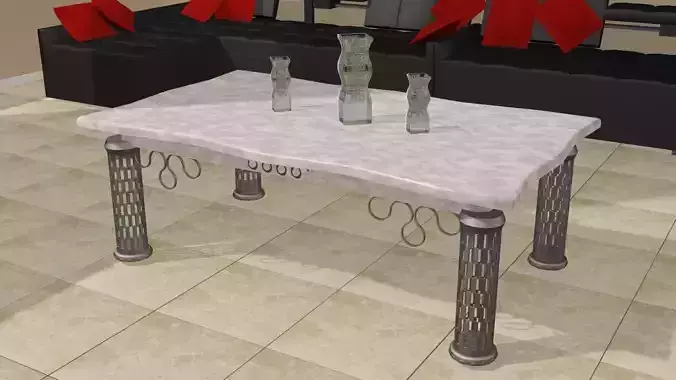 Modern Coffee Table Low-poly 3D model