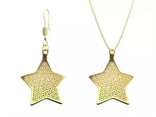 Earring and Necklace star Type 1 3D print model