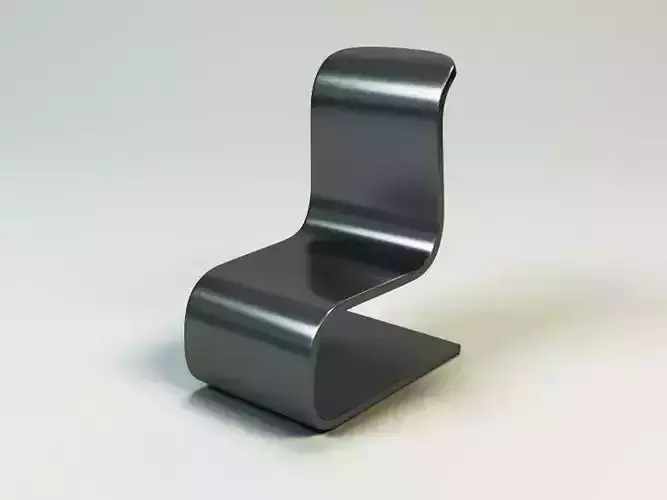 chair model metal with curved back