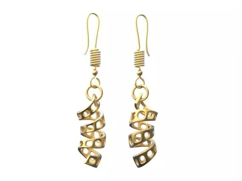 Earring Twisted 3D print model_0